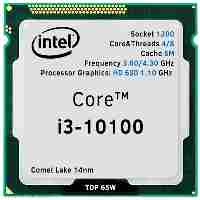 سی پی یو اینتل I3-10100 3.6GHZ 1200 TRY 6MB