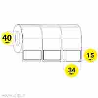 رول لیبل 34*15 سه ردیف 6000 عدد کاغذی