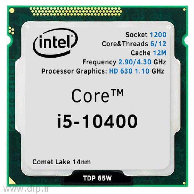 سی پی یو اینتل I5-10400 2.9GHZ 1200 BOX 12MB