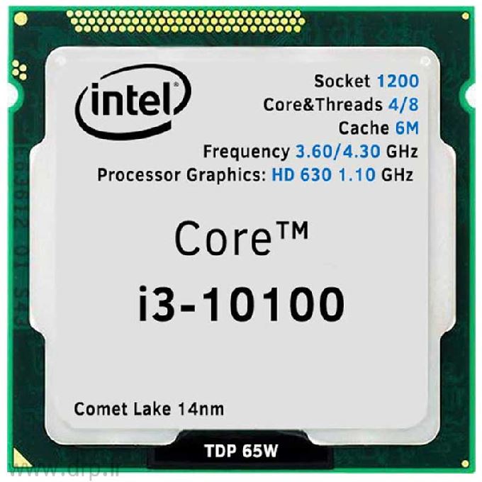 سی پی یو اینتل I3-10100 3.6GHZ 1200 BOX 6MB