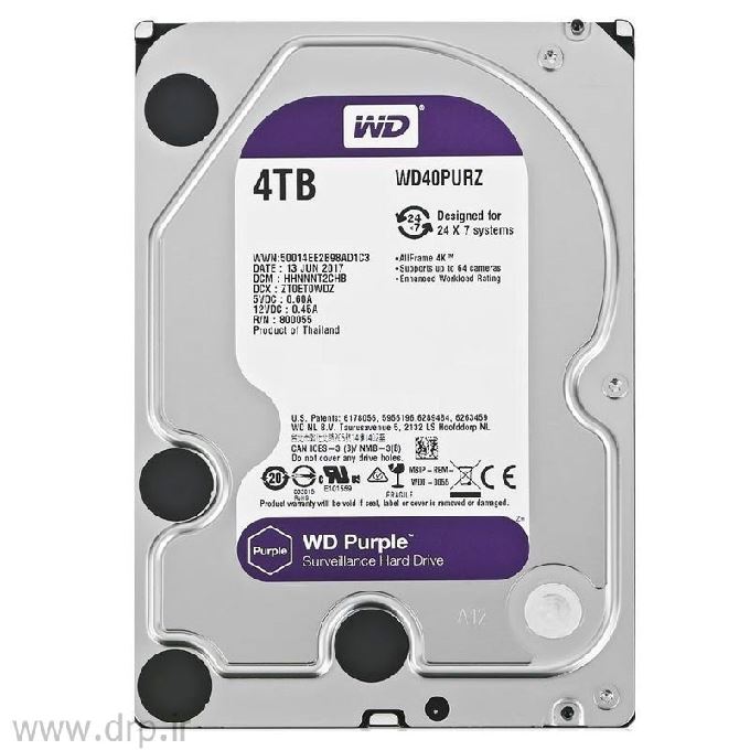 هارد اینترنال وسترن دیجیتال Purple ظرفیت 4 ترابایت گارانتی اصلی