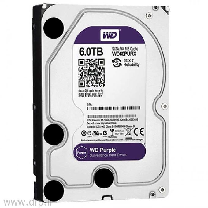 هارد اینترنال وسترن دیجیتال Purple ظرفیت 6 ترابایت گارانتی شرکتی